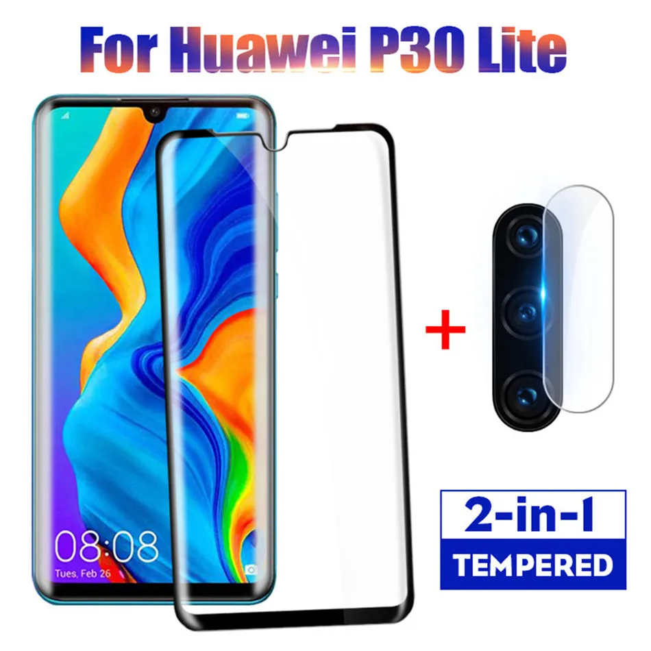 2 в 1 закаленное стекло для huawei P30 lite P30 Pro объектив камеры Защитная пленка для экрана Защитное стекло для huawei P30 lite стекло