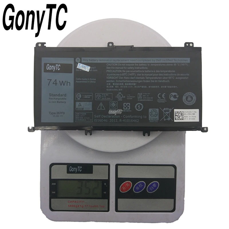 GONYTC 11 1 V 74Wh новый оригинальный ноутбук Батарея для Dell 357F9 Inspiron 15 7559 7000 INS15PD-1548B