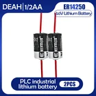 Промышленная литиевая батарея ER14250 ER 14250 CR14250SL 12 AA 12AA 3,6 в 1200 мА  ч с контактами, основная батарея, 2 шт.