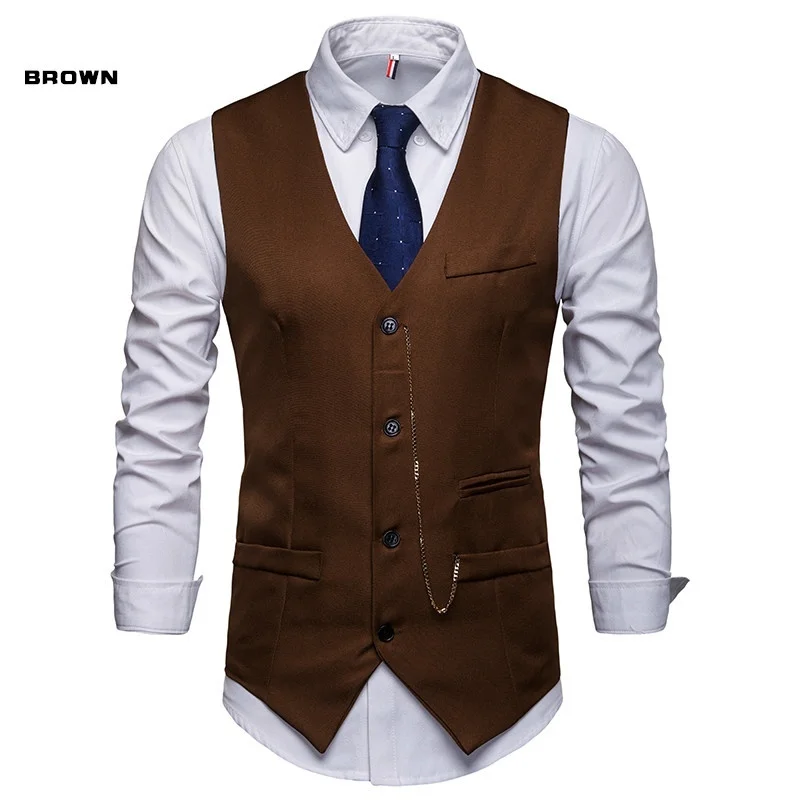 ZOGGA мужской жилет костюм деловой Блейзер жилеты однобортный воротник с лацканами