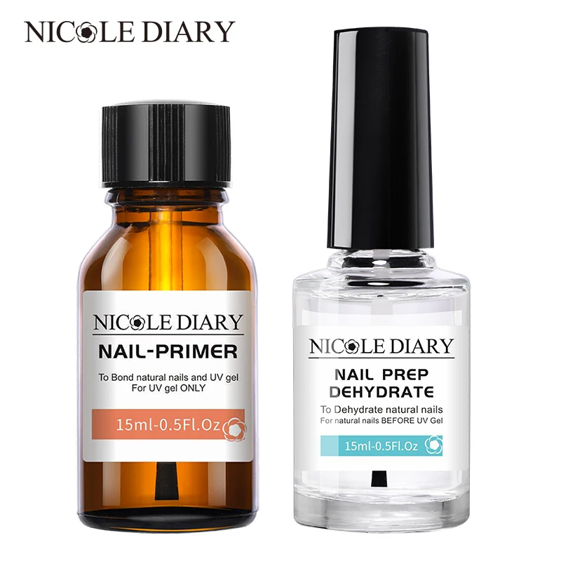 NICOLE DIAYR 15ml Nail-Primering Nail Prep Dehydrate Long Lasting Air Dry for UV Gel Polish Lacquers Sterlization Liquid