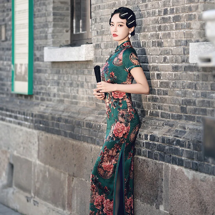 

Новинка весна-лето китайский стиль Fenghua Luo Чонсам элегантное Ретро Бодибилдинг сексуальное платье чонсам