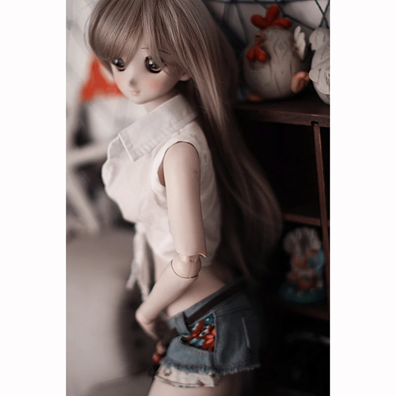 Одежда для куклы Bybrana BJD с открытой грудью сексуальная рубашка + короткие джинсы