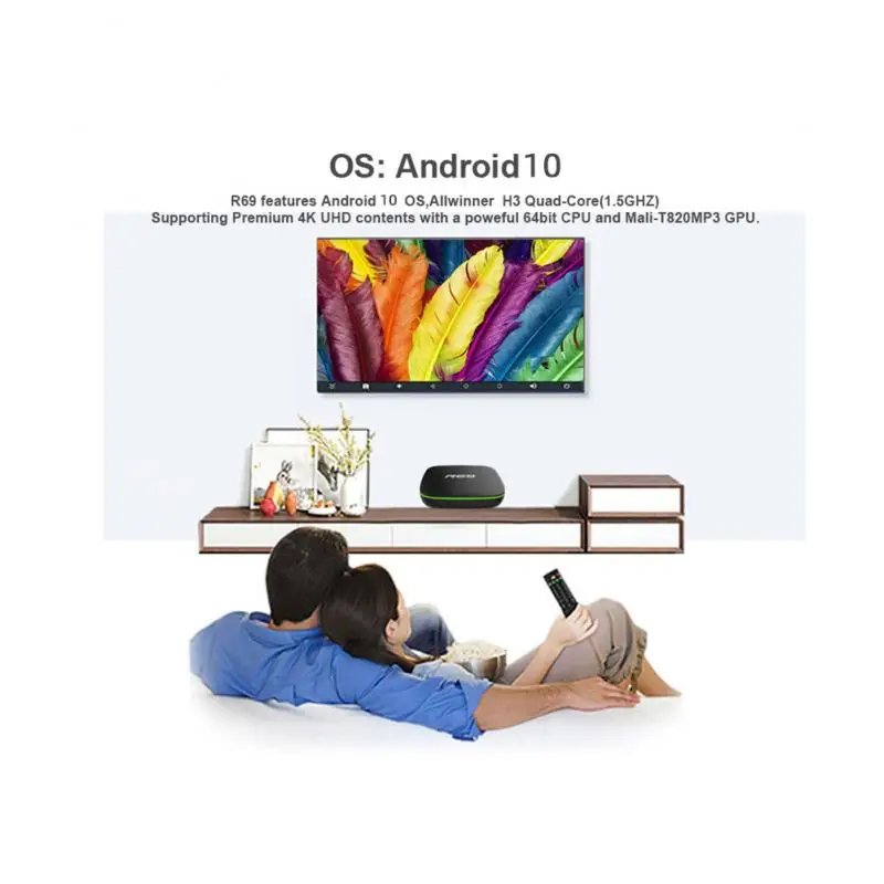 Приставка Смарт-ТВ R69 2 + 16 ГБ 4K 4 ГГц Wi-Fi | Электроника
