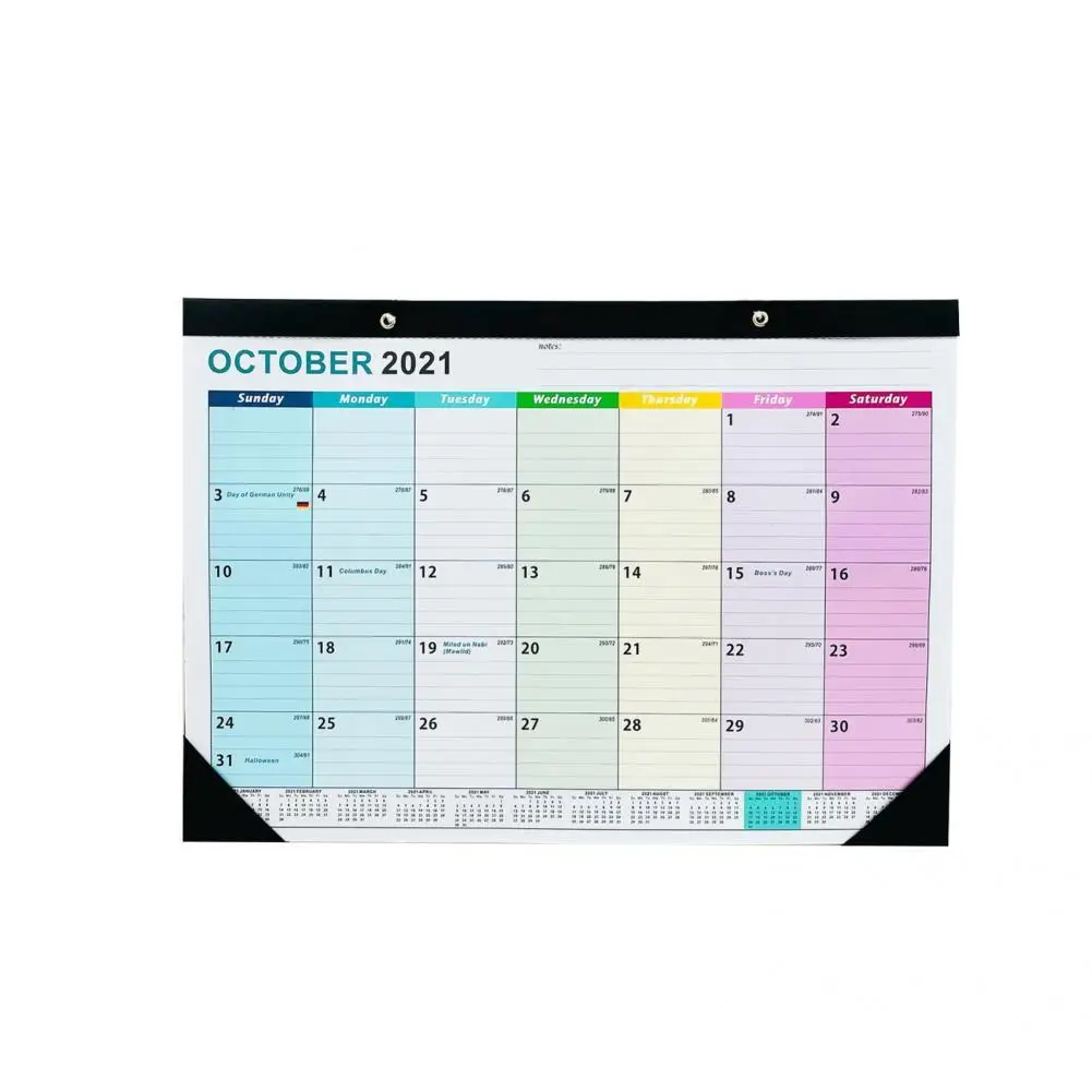 

Durable Wear-resistant 15 Months Perforated Lines Planning Calendar Paper Hanging Calendar Practical for Daily Use