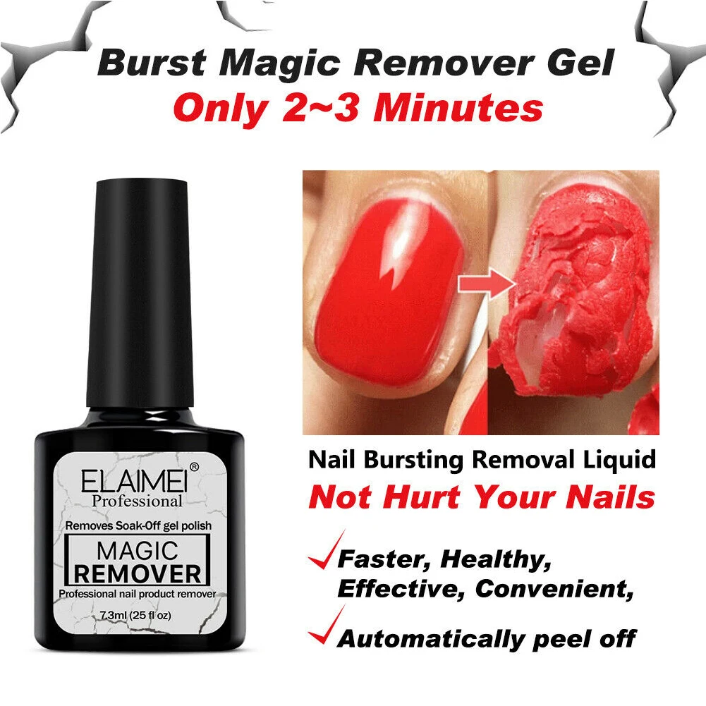 

7.3ML Easy Use Cleaner Gel Nail Polish Remover Professional Non-irritating Gentle Quickly Home Salon Art Soak Off Burst Magic