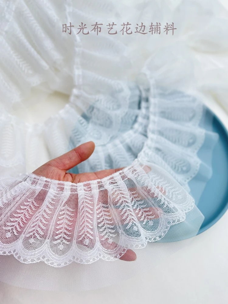 1 метр цена 10 см широкая двойная кружевная сетчатая плиссированная юбка с ложным