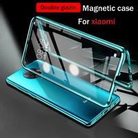 360 magnetic adsorption metal case for xiaomi redmi note 10 9t 9 8 7 pro 9a 9c for xiaomi 11 10t lite double sided glass cover