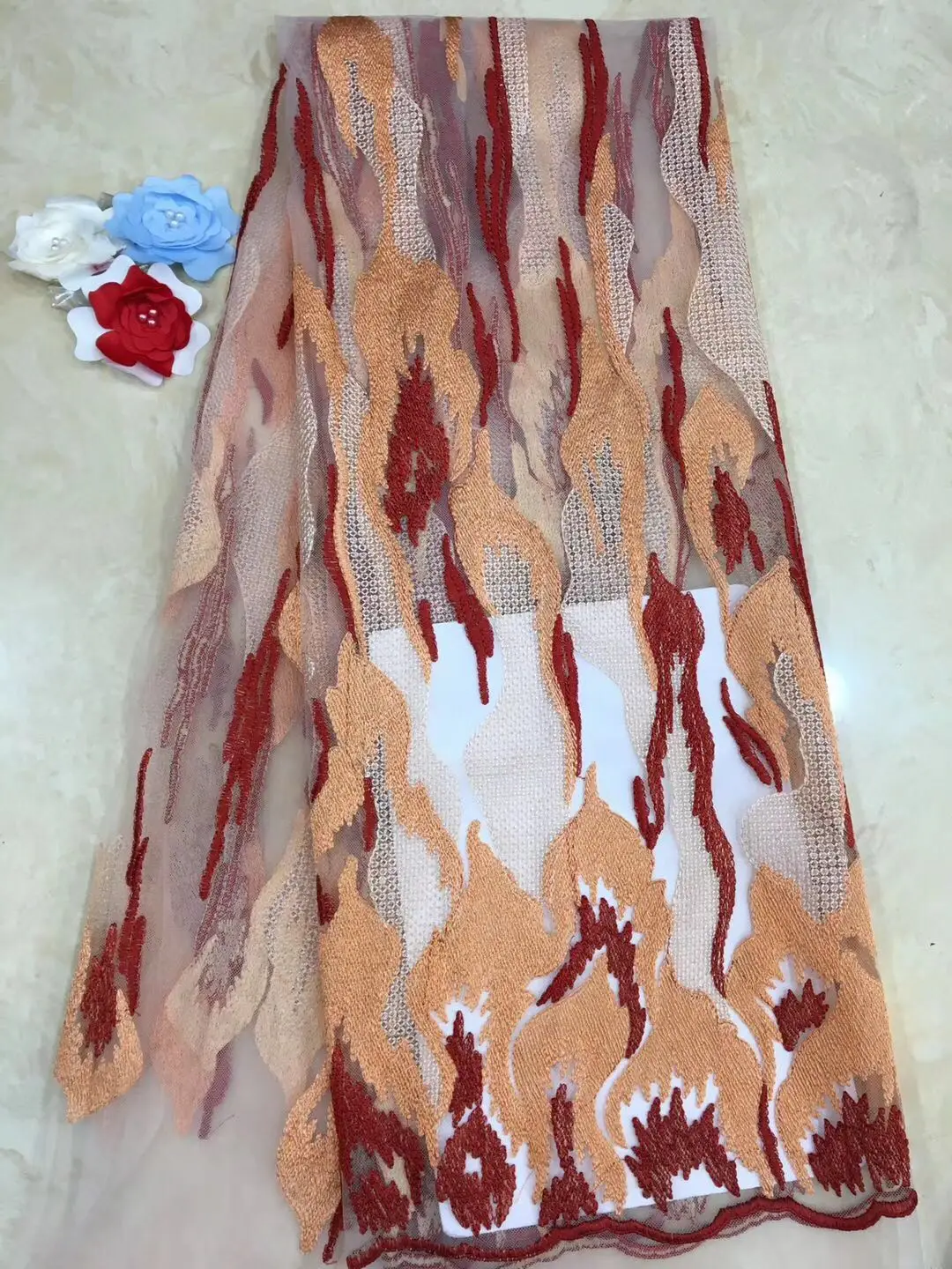 

Африканская кружевная ткань 2021, нигерийские кружевные ткани с вышивкой, Высококачественная французская Тюлевая кружевная ткань для женского платья FJ3296