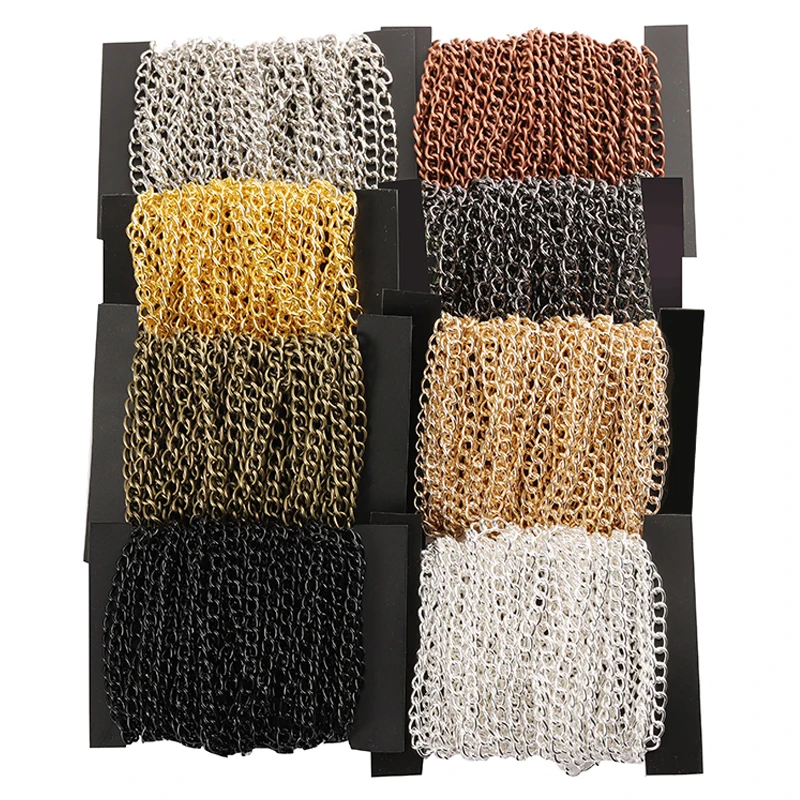 2 м ювелирных изделий цепи DIY цвета: золотистый серебристый ожерелье