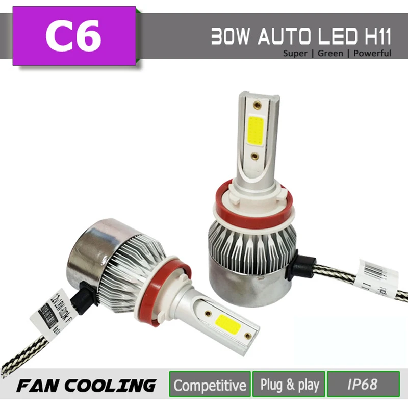 

2PCS Car H7 Led Headlight Bulbs H4 H1 H3 H11 9005 9006 H8 H9 H11 880 881 72W/Pair Auto Car 12V 3000K 6000K 8000K High Bright Lam