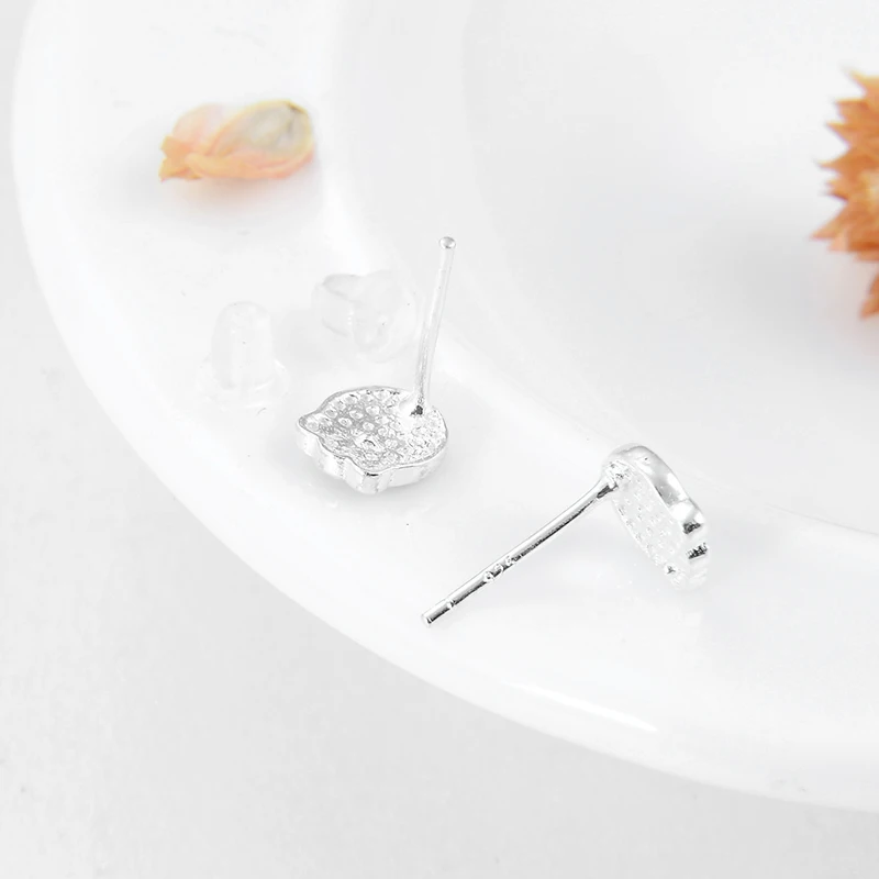 Модные серьги-гвоздики из стерлингового серебра 925 пробы с эмалью и черными