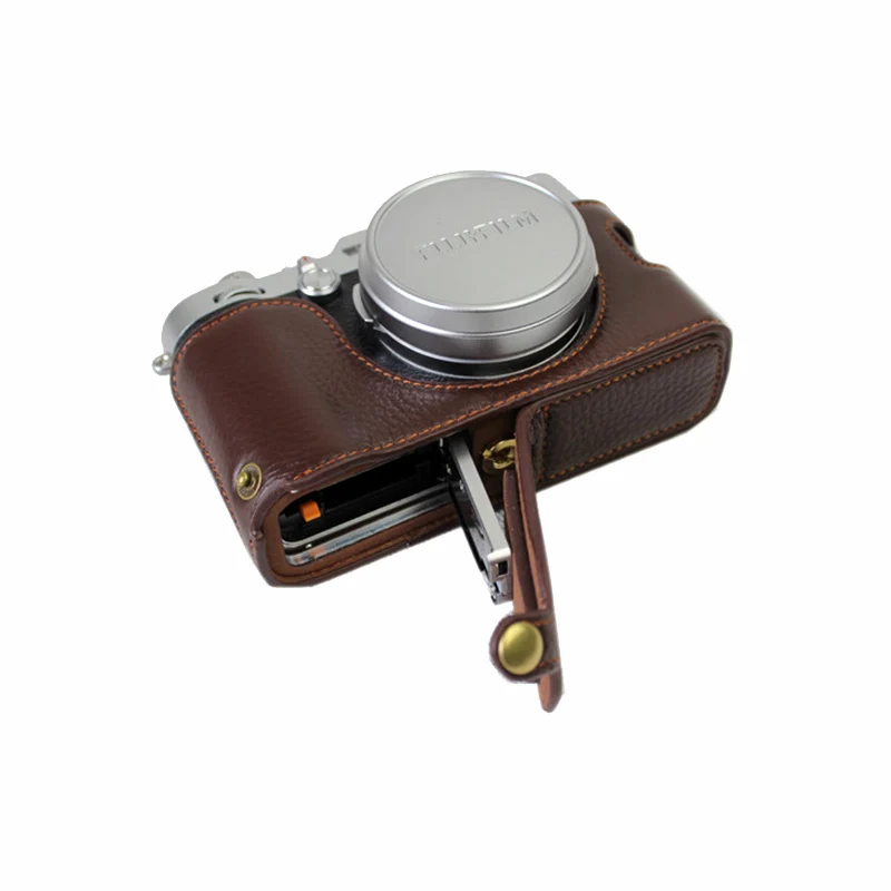 Чехол из натуральной кожи сумка для камеры Нижняя крышка Fuji X100F Половина корпуса