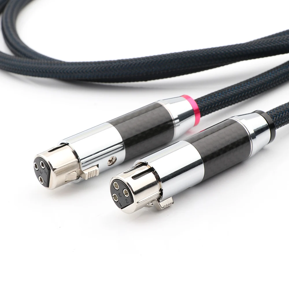 Hi-End St-48b Hifi посеребренный XLR штекер, соединение аудио кабеля с 3 контактами, углеродное волокно XLR, сбалансированный разъем