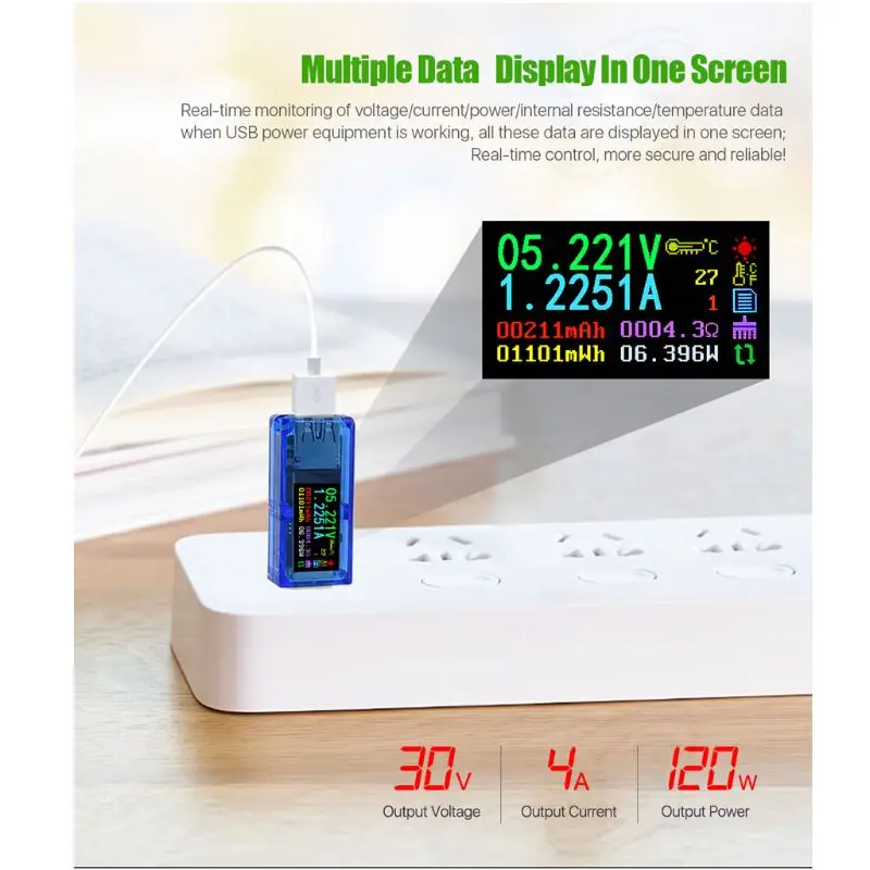 AT35 USB 3,0 ЖК-мультиметр Вольтметр Амперметр измеритель тока тестер для УМБ M89B