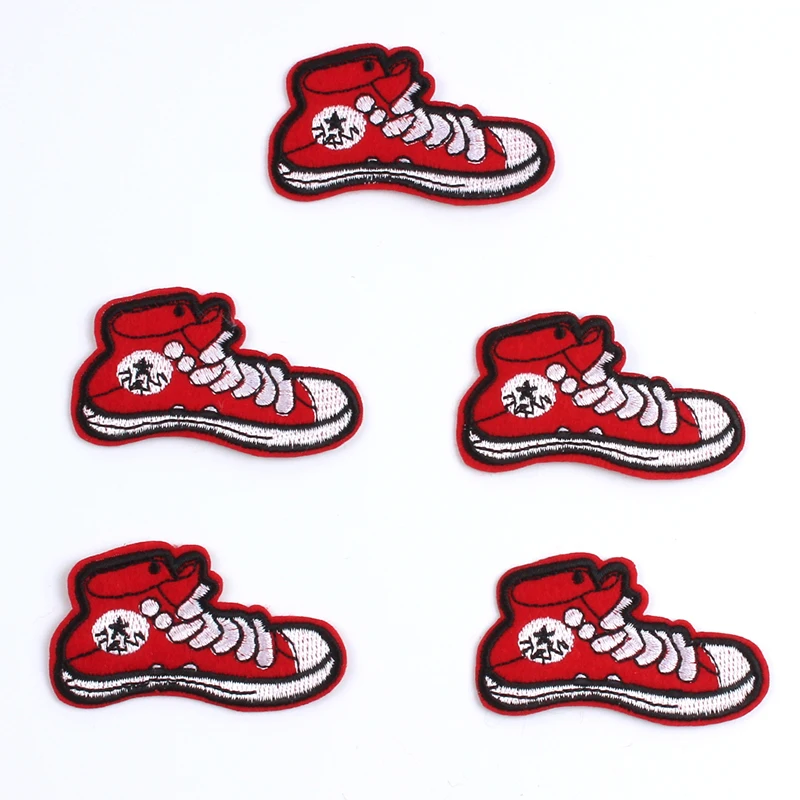

10pcs/lot Embroidered Cartoon Shoes Patches Iron On Appliqued DIY Stickers Garment Clothes Bags Jeans Motif Badge Patch Supplier