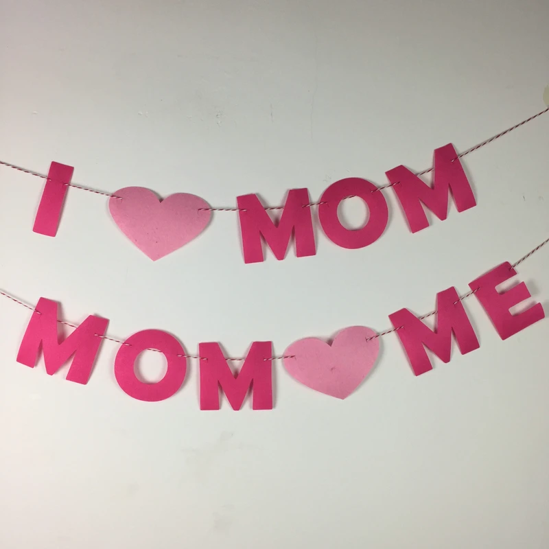 Украшение для вечерние на День Матери с надписью I Love Mom|Флажки вымпелы и конфетти|