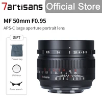 7artisans 7 artisans mf50mm f0 95 aps c large aperture lens for sony e a6600canon eos mfuji fx x s10 nikon z z50 m43mount