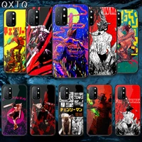 qxtq chainsaw man anime tempered glass mobile phone bag case cover for oneplus oppo realme find x2 3 6 7 8 9 t pro nord gt neo