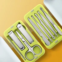 new magnet manicure set plastic box nail clipper stainless steel professional toenail cutter portable tools for travel trip