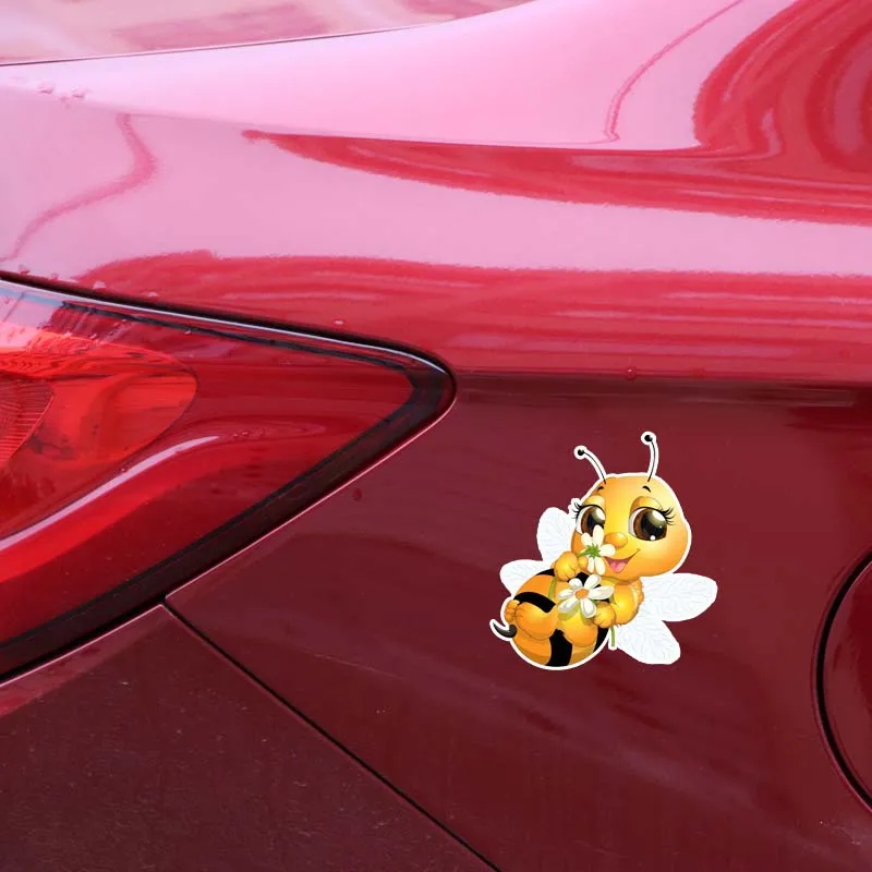 

15cmx14cm Cute little bee Vinyl Car stickers Decals Motorcycle Accessories Car-Window Decorative Goods PVC