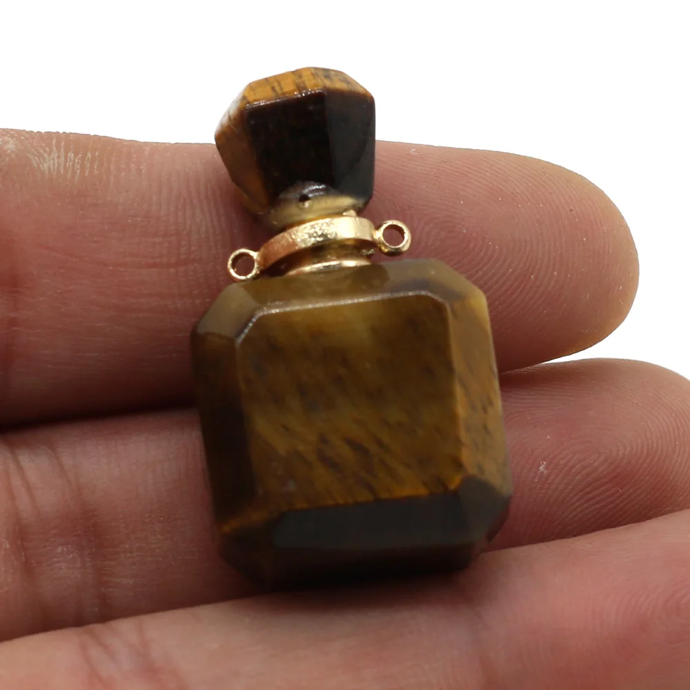 

Natural Stone Perfume Bottle Pendants Irregular Semi-Precious Charms Section Necklace Pendant For Jewelry Making18x30-20x35mm