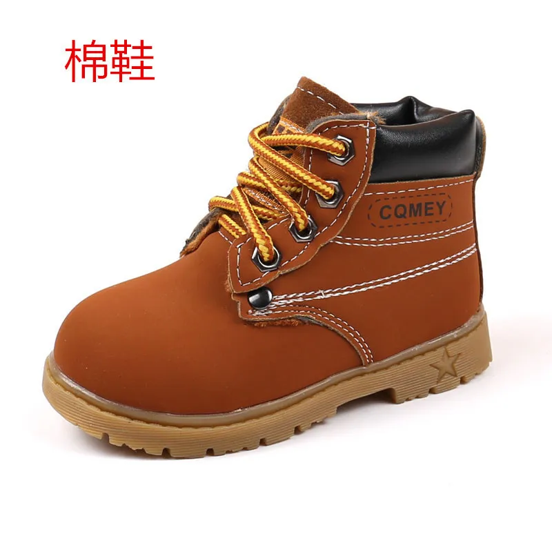 

2021 Winter Girls' Cotton Shoes Snow Boots Warm Martin Boots British Leather Boots
