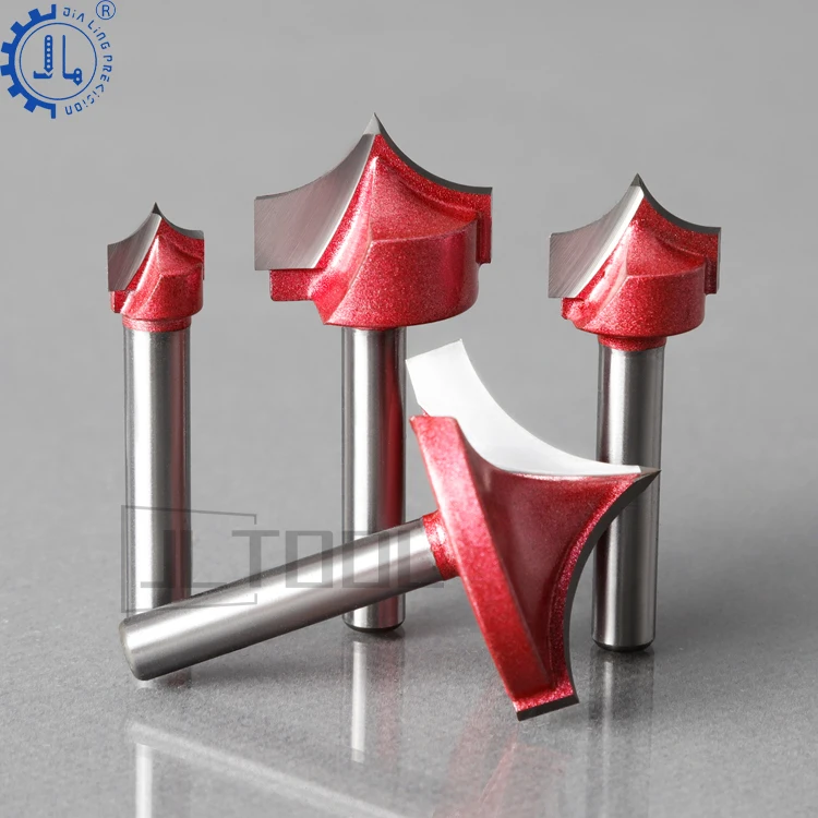 

JIALING 1PC Pointed Round Over Router Bit Solid Carbide Tungsten Woodworking Cutting Tools Router Bits For Wood Set