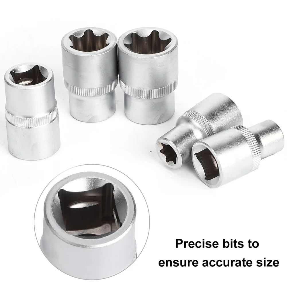 

Bit Socket Set 9Pcs 1/2 Drive E-Type Torx Star Bit Socket Set Repair Tool Useful tool kit for automobile repair and maintenance