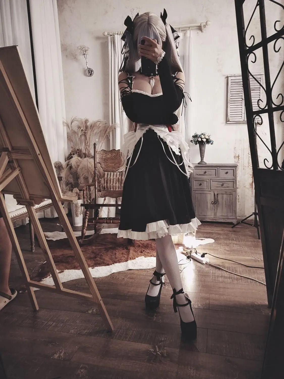 Потрясающий костюм для косплея коготь Лейн потрясающий горничной женское платье