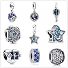 Подвеска из серебра 925 пробы в виде лисы и кролика, подходящая к оригинальному браслету Pandora из серебра 925 пробы с паве звезд, ювелирные изделия сделай сам для женщин