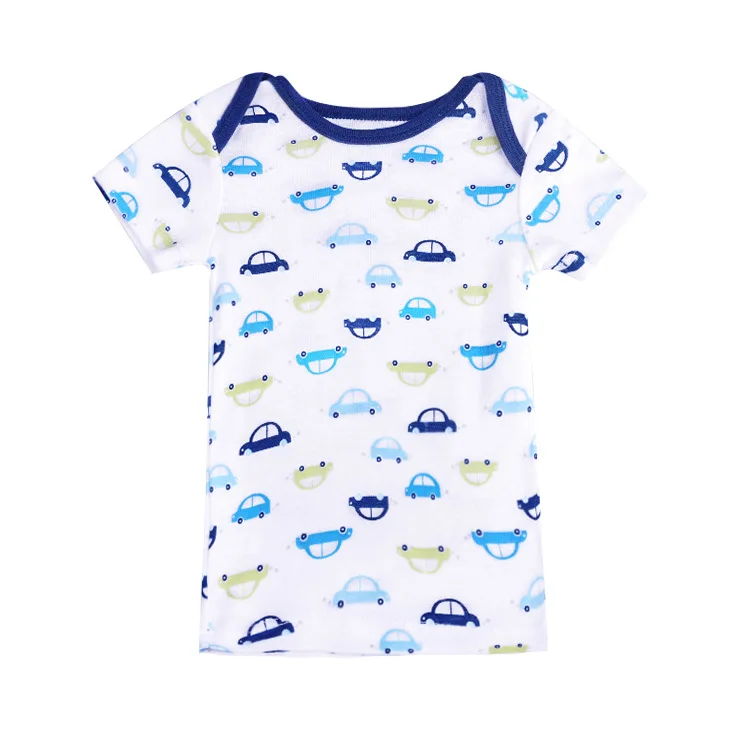 Retail 5pcs/lot 0-24 Months Summer Short Sleeve T-shirt Baby Infant Tees Cartoon Newborn Clothes for Boys Girls Cute Clothing | Мать и