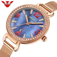 nibosi luxury diamond ladies watches 2021 top brand fashion women quartz wrist watch rose gold mesh bracelet watch for women