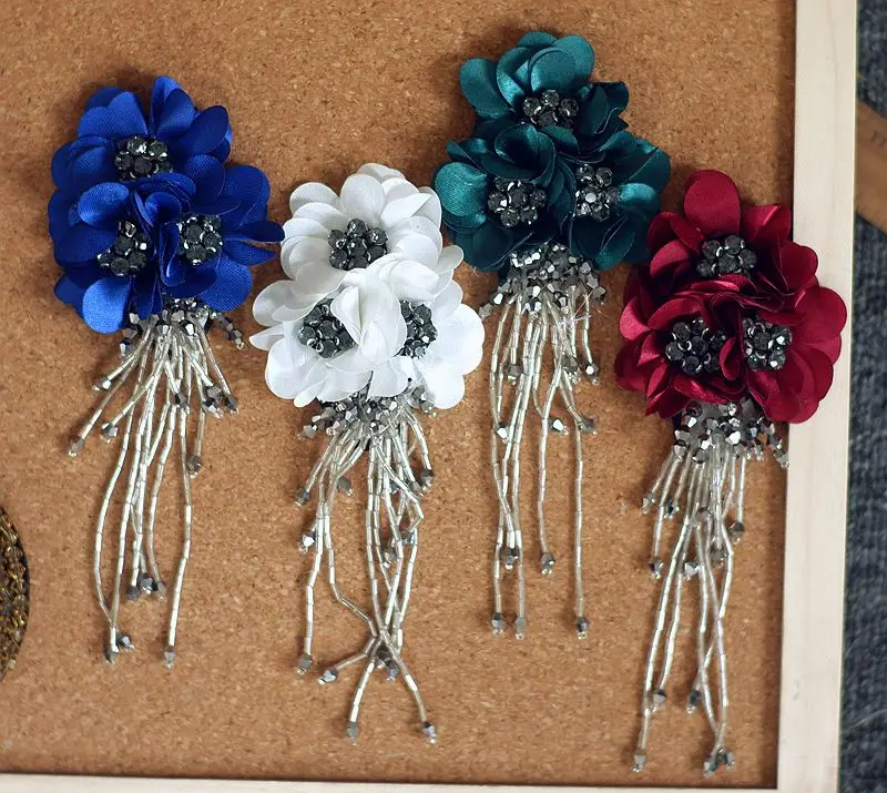 2 шт. тканевые наклейки с бисером ручной работы значок аксессуары для одежды