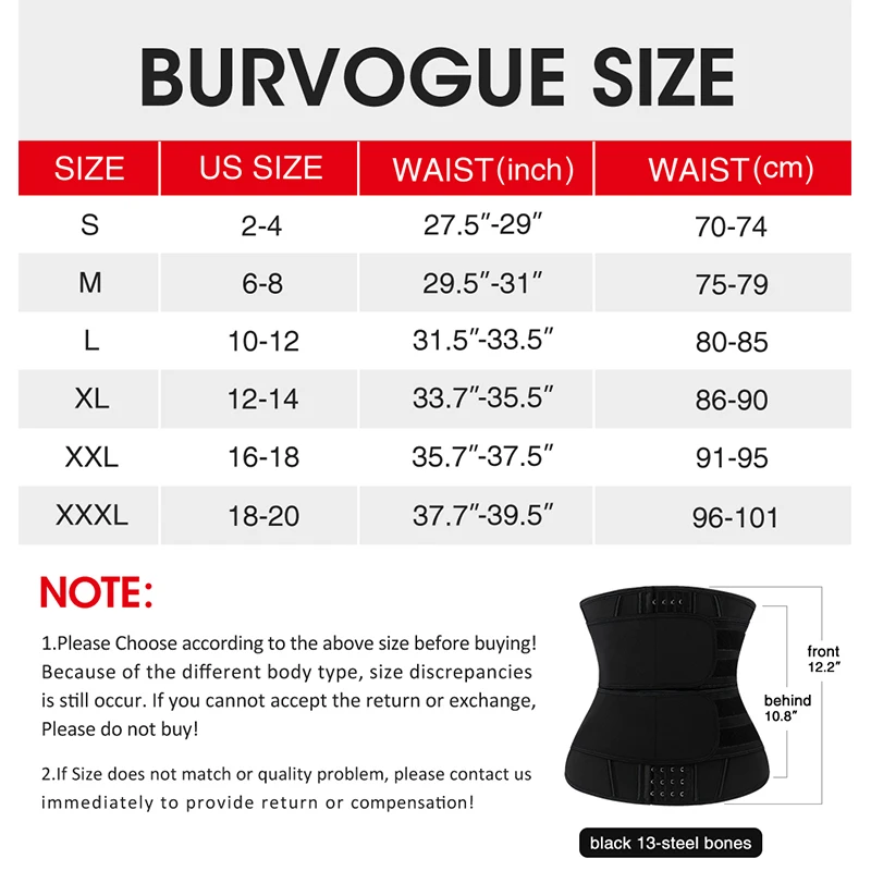 Фото Тренировочный пояс для талии Burvogue, 13 стальных косточек, корсет для сауны, спортивный пояс для похудения, шейпер, тренировочный пояс для брюш... №4