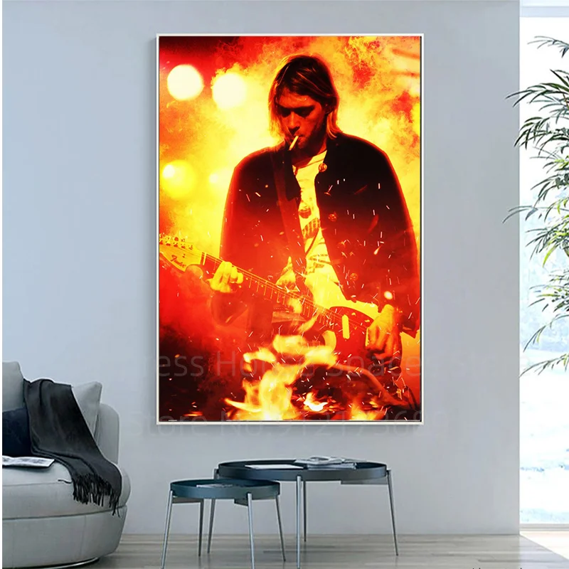 Настенная картина с изображением рок музыкальной группы Курта Кобейна певицы