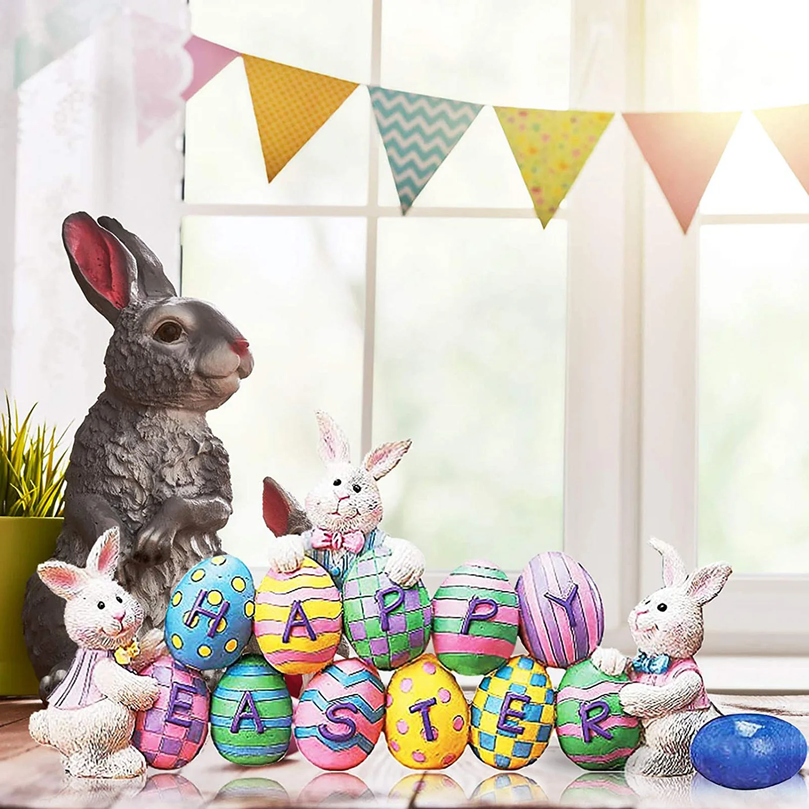 

New Easter Party Bunny Egg Pendant Easter Holiday Theme Home Decoration Door Pendant