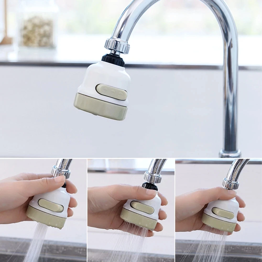 

360 Swivel Faucet Aerator For Kitchen Accessory Water Tap Nozzle Sink Mixer Bubbler Sprayer 3 Modes Adjustable Extender