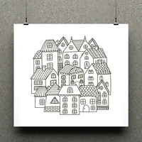 azsg dense buildings background clear stamps for scrapbooking diy clip art card making decoration silicone stamps crafts
