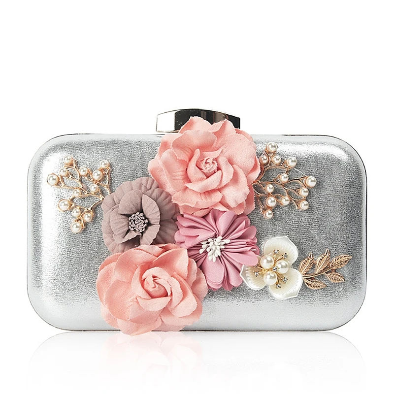 

Women Party Wedding Clutch Luxury Purse Flower Evening Prom Bag Chain Wallet