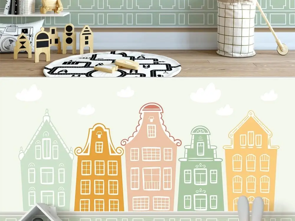 

New Custom 3D Large Mural Wallpaper Origina modern minimalist green house children's room TV Background living Bedroom