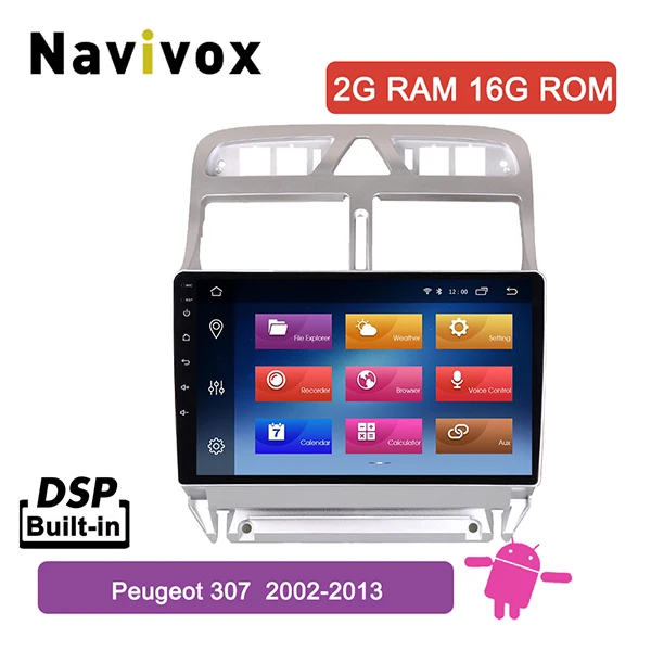 2G RAM 16G ROM Navivox Android 8,1 2 din Автомобильный dvd-плеер gps навигация Мультимедиа для peugeot 307 307 CC 307SWC радио 2002-2013 стерео - Цвет: 2G RAM 16G ROM