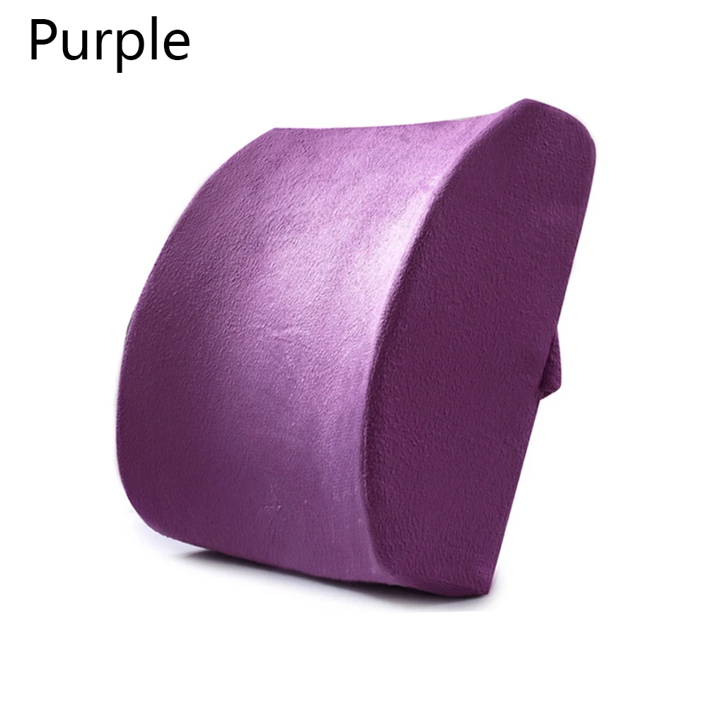 Suede Purple Всплеск памяти подушка нижняя подушка для поддержки спины Мягкая дышащая Талия Подушка для путешествий стул для дома офиса снимает боль - Название цвета: Suede Purple