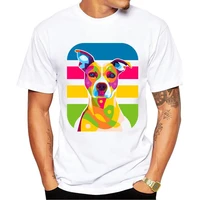 fpace colorful dog portrait design men t shirt short sleeve tops rainbow dog printed tshirts cool t shirts essential tee