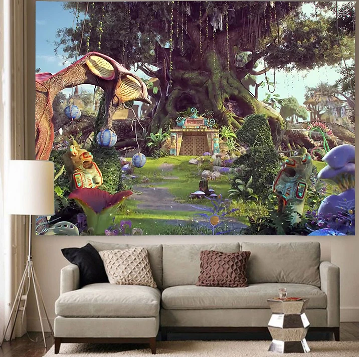 

Psychedelic Forest Tapestry Elven Fairy Mushroom Wall Hanging Tapestries for Living Room Bedroom Home Dorm Decor