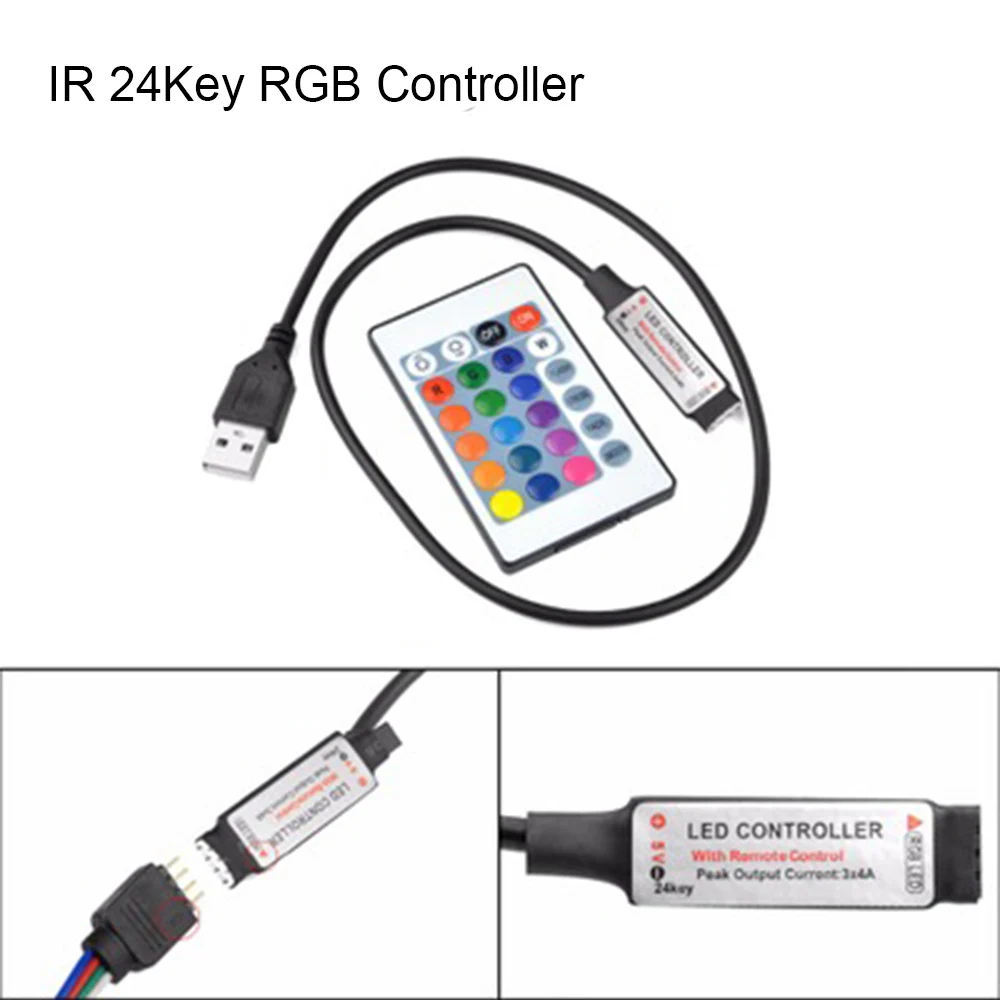 USB RGB светодиодный контроллер Bluetooth Музыка 5 в 12 В 24 В USB мини IR RF беспроводной пульт дистанционного управления для 5050 2835 RGB Светодиодные полосы света