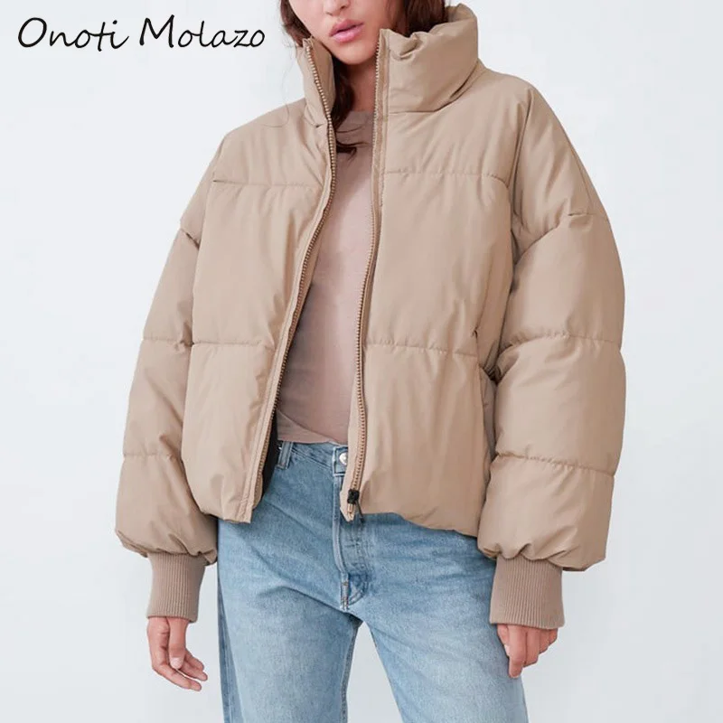 Onoti Molazo, Женское пальто, куртки, повседневные, толстые, зимние, на молнии, модные, с карманами, для девушек, шикарные, модные куртки, пальто для женщин,, новинка