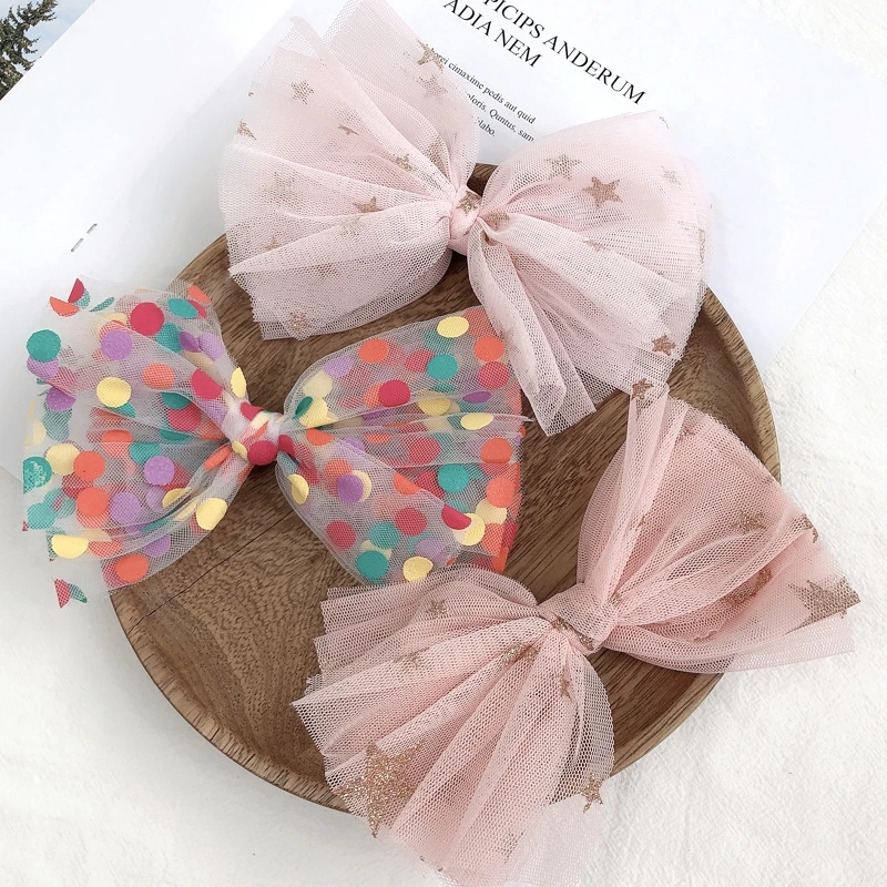 

6Colors Sweet Women Hair Bow Clips For Girls Hair Clip Handmade Lace Hairpins Boutique Barrettes Headwear Kids Hair Accessories