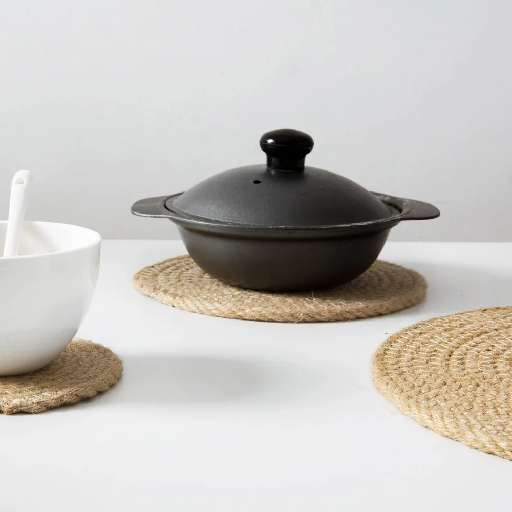 Соломенная Подставка для столовых приборов ручной работы подставка кастрюли