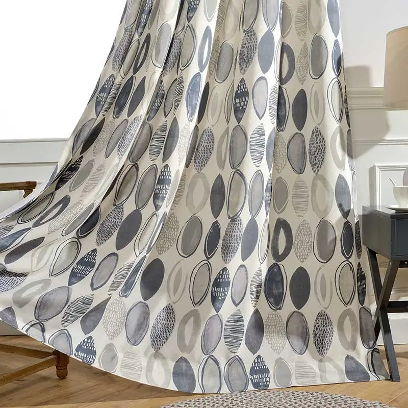 

American Style Blackout Curtains For Living Room Printed Gary Cloth Fabric Curtain For Bedroom Thick Curtain Window Ready Made